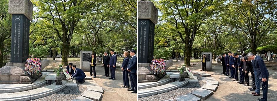 姜鎬曾総領事の赴任及び韓国人原爆犠牲者慰霊碑献花(9.2)